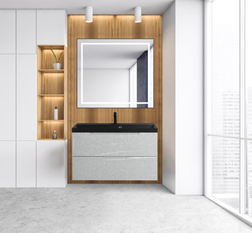 База под раковину подвесная с двумя выкатными ящиками 1000x450x570 BelBagno VITTORIA-1000-2C-SO-BL-P