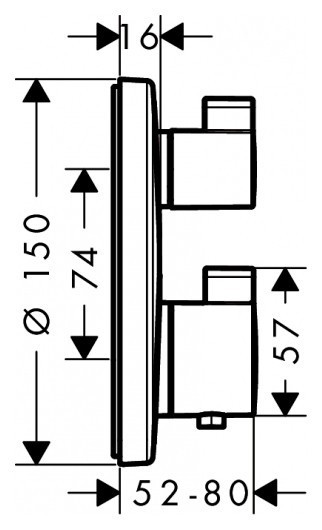 Смеситель для душа Hansgrohe Ecostat E 15758000 с термостатом