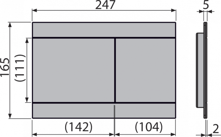 Кнопка управления для скрытых систем инсталляции, NICKEL-глянец Alcadrain FUN-N-P