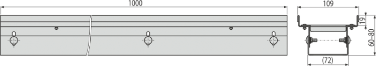 Дренажный желоб 100 мм регулируемый, нержавеющая сталь Alcadrain ADZ332V