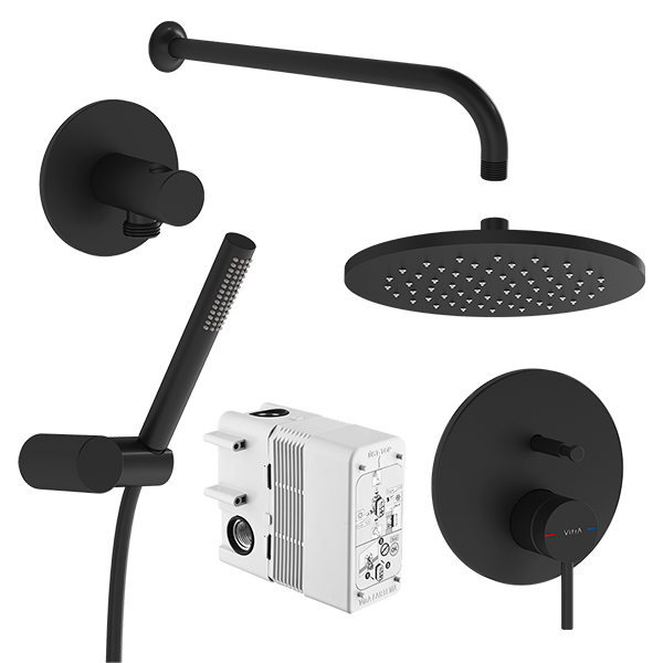 Набор встроенной душевой системы Origin, матовый черный