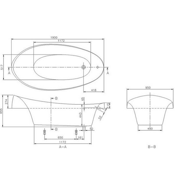 Квариловая ванна Villeroy&Boch Aveo 190x95