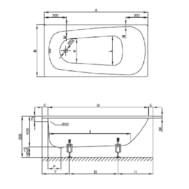 Стальная ванна Bette Form 170х80 3490-000 AD AR Plus