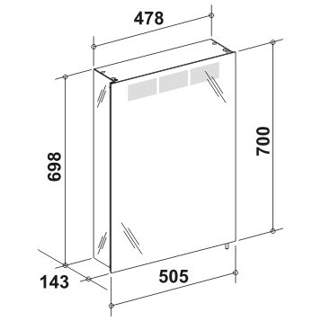 Зеркальный шкаф Keuco Royal T1 12601 171201