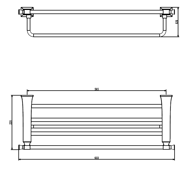 Полка для полотенец Cezares AM-M-078-CR