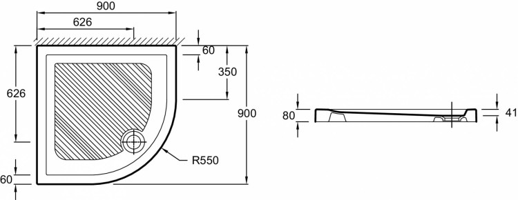 Душевой поддон 80 x 80 см Jacob Delafon KYREO EN107-00