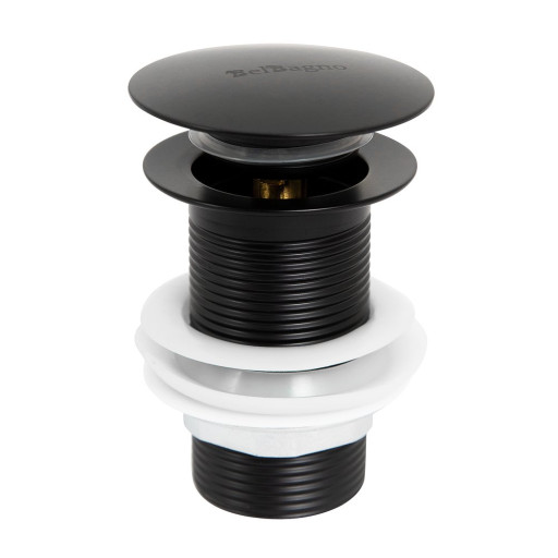 Донный клапан с системой Клик-клак без перелива, чёрный матовый BelBagno BB-SC-NERO