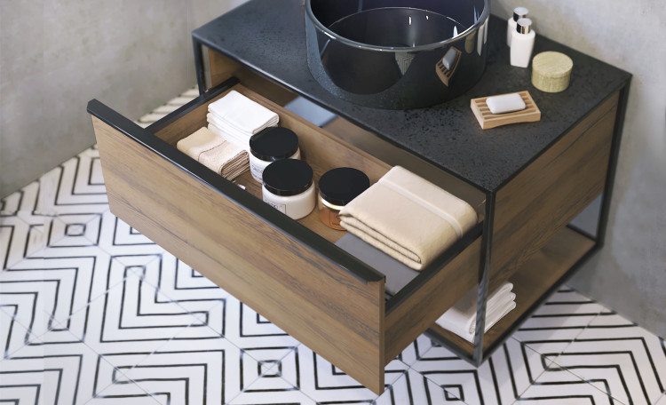 Комплект мебели для ванной Steal 90