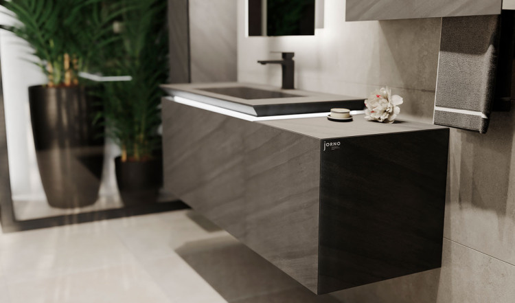 Тумба Incline 140 подвесная Бетон