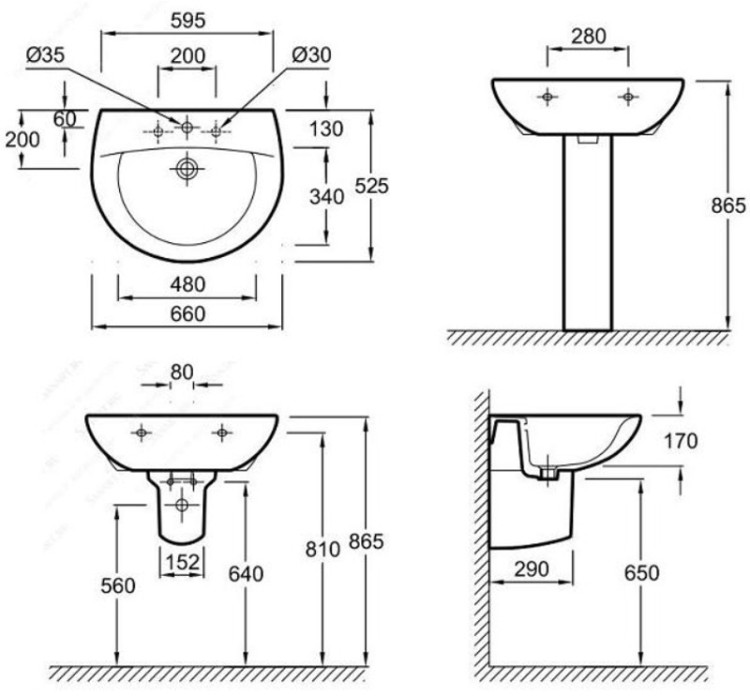 Раковина Jacob Delafon Patio 66 E1998G-00