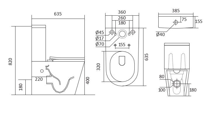 Унитаз-компакт напольный безободковый с бачком Aquatek ЛИБРА NEW AQ1263N-00 635*385*820 мм, горизонтальный выпуск, тонкое сиденье с механизмом плавного закрывания, крепеж