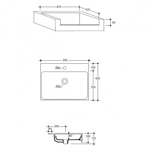 Раковина Kerasan Cento 3546