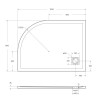 Поддон из искусственного мрамора левосторонний, белый BelBagno TRAY-MR-UNO-RH-120/90-550-35-W-L-NO