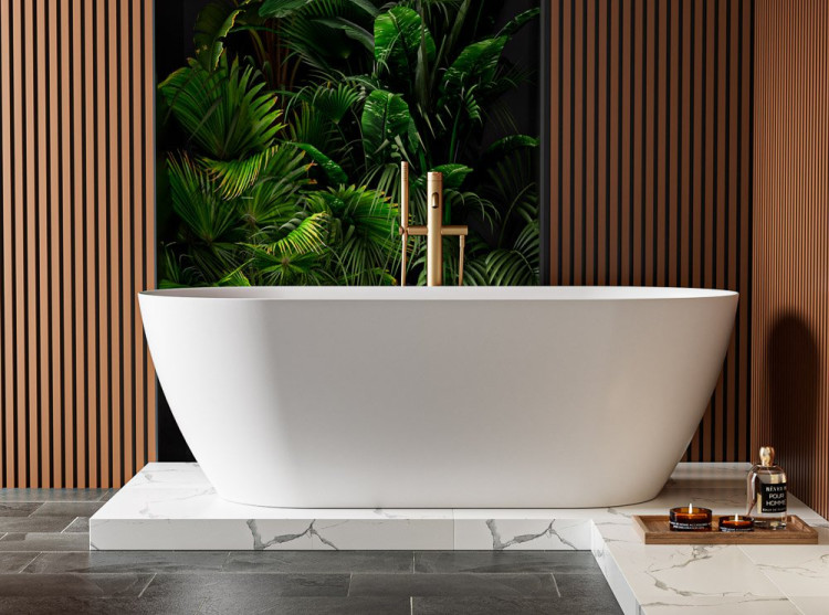 Ванна из искусственного камня Solid Surface 1700х800х570 Cezares CZR-RELAX-170-80-57-SSB