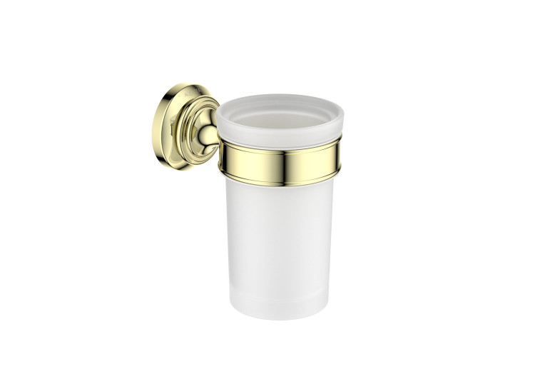 Стакан с держателем Aquatek полир. золото AQ4527PG Классик