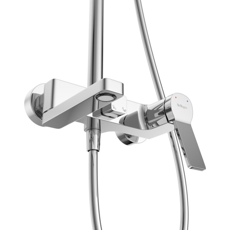 Душевая стойка со смесителем и изливом, верхним и ручным душем Cezares ALBANO-VSCM-CRM