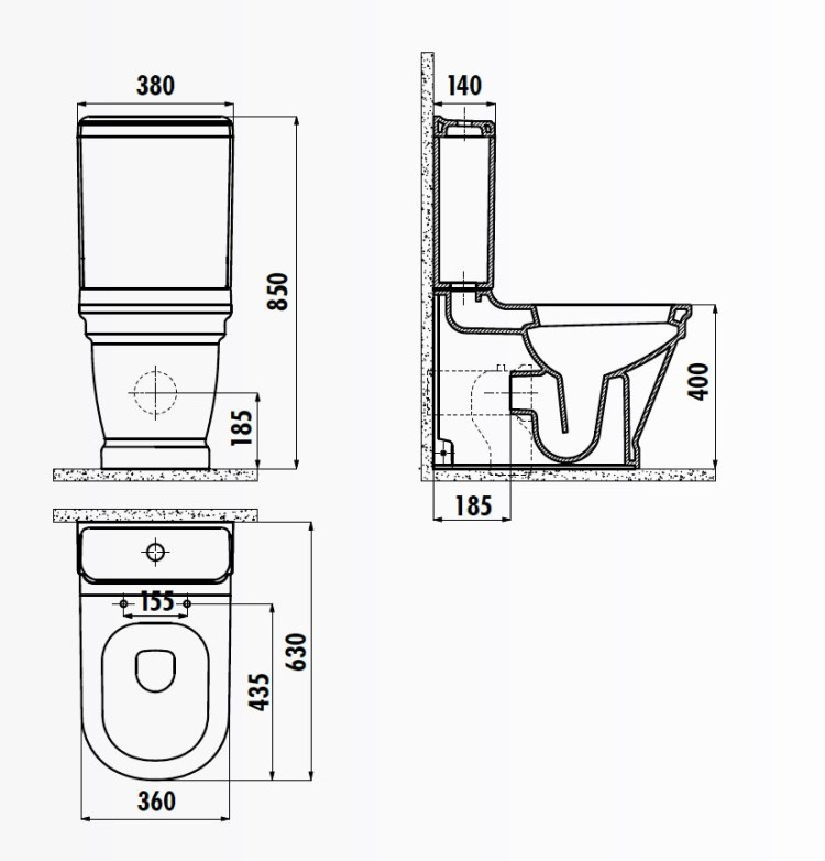 CREAVIT ANTIK Унитаз AN361 напольный