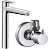 Комплект смесителя для раковины Hansgrohe Talis E 71716000 с запорным вентилем 13901000