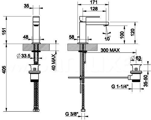 Однорычажный смеситель для раковины Gessi Rettangolo 20001.031