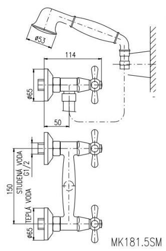Смеситель Rav Slezak Morava retro MK180.5/2