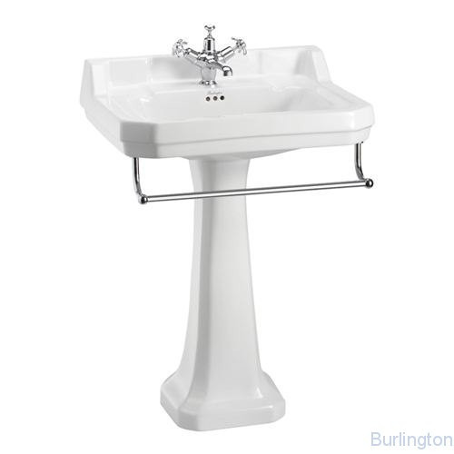 Раковина Edwardian 61 см на 1 или 3 отверстия, с пьедесталом Regal и полотенцедержателем