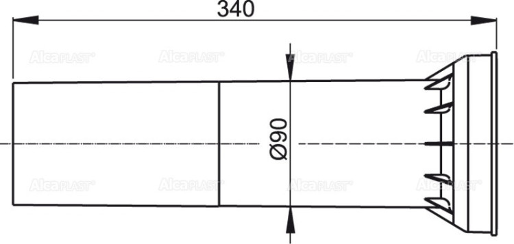 Удлинительная часть для стока воды к унитазу для людей с ограниченными физическими возможностями Alcadrain M148