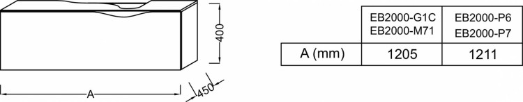 Мебель под раковину-столешницу 120 см Jacob Delafon STILLNESS EB2000-P7