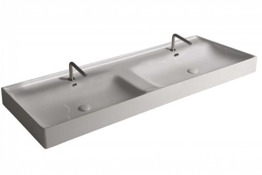 Керамическая раковина c двумя чашами 1210x460x125 мм Cezares TC07011