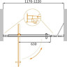 Душевая дверь в нишу MOLVENO-BA-11 Cezares MOLVENO-BA-11-90+20-C-Cr-IV