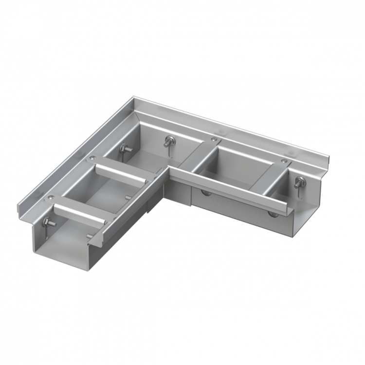 Дренажный угловой желоб 100 мм регулируемый, нержавеющая сталь Alcadrain ADZ332VR