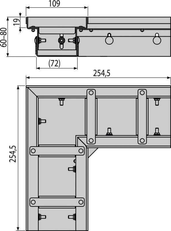 Дренажный угловой желоб 100 мм регулируемый, нержавеющая сталь Alcadrain ADZ332VR