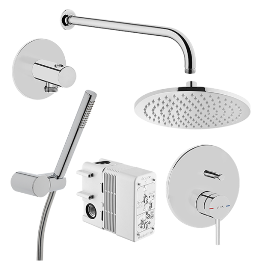 Набор встроенной душевой системы Origin, хром