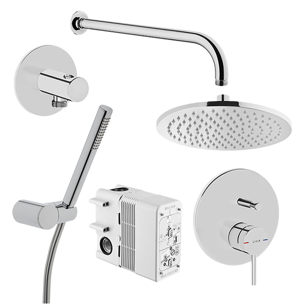 Набор встроенной душевой системы Origin, хром