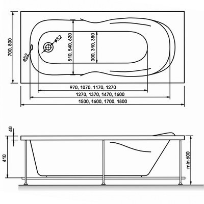 Акриловая ванна Relisan Neonika 180x80