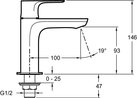 Кран холодной воды для раковины Jacob Delafon ALEO+ E72326-CP