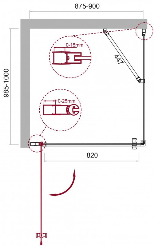 Душевой уголок BELBAGNO ETNA-AH-1 BelBagno ETNA-AH-1-90/100-C-Cr