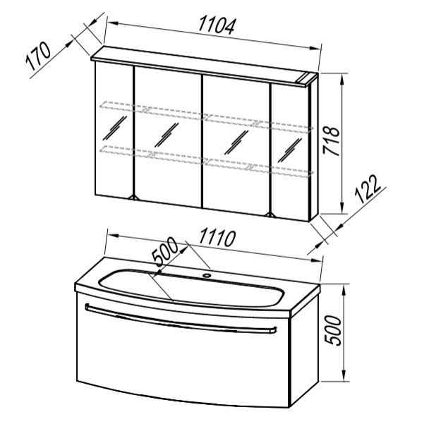 Зеркальный шкаф Kolpa San Adele 110
