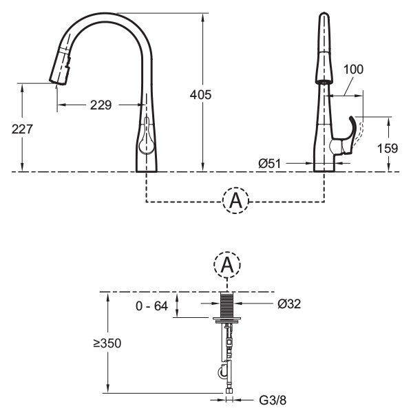 Смеситель для кухни Jacob Delafon Simplice 596D