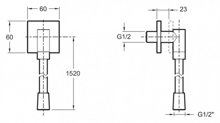 Душевой шланг Jacob Delafon E14714-CP с подсоединением