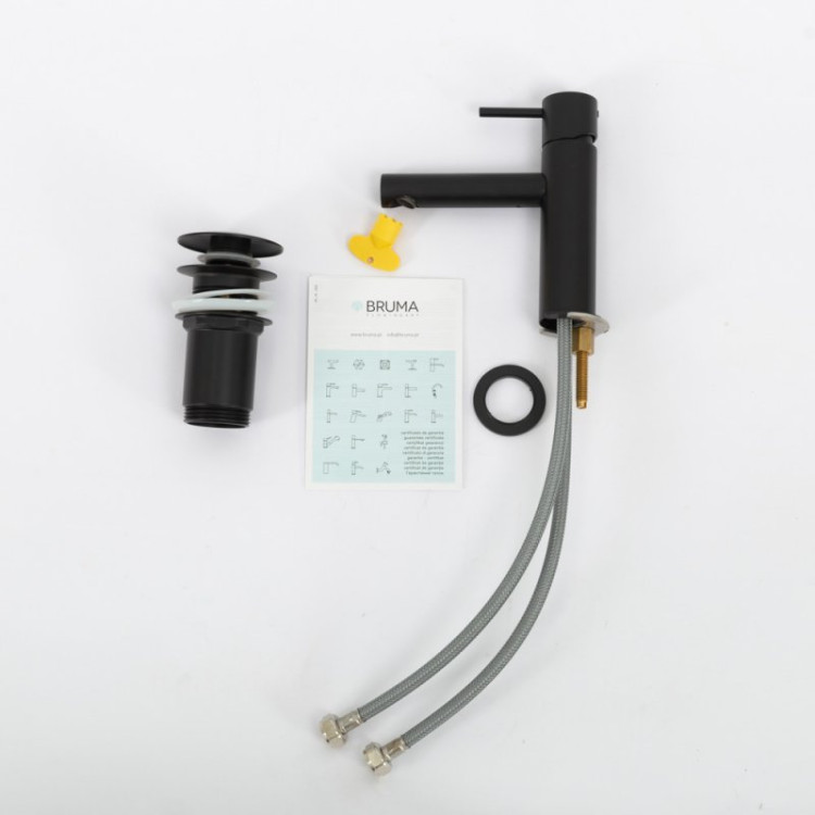 Смеситель для раковины однорычажный, с тонкой ручкой, с донным клапаном Cezares LEAF-LSM1-L-MM