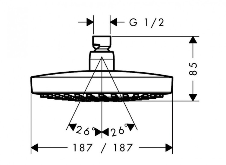 Верхний душ Hansgrohe Croma Select E 180 26524000