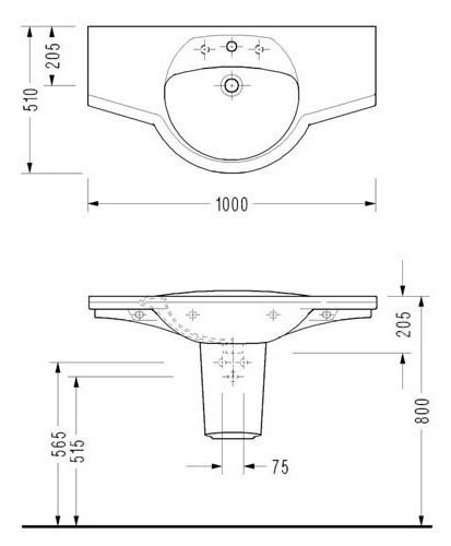 Раковина Serel Orkide 100 6831+6805