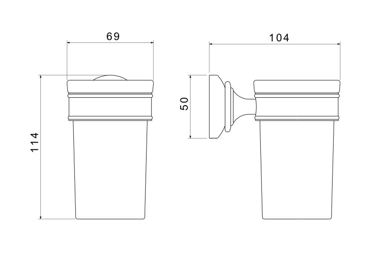 Стакан с держателем Aquatek матовый черный AQ4527MB Классик