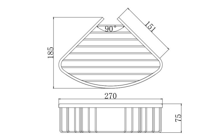 Угловая полка Aquatek матовый черный AQ4006MB Вега