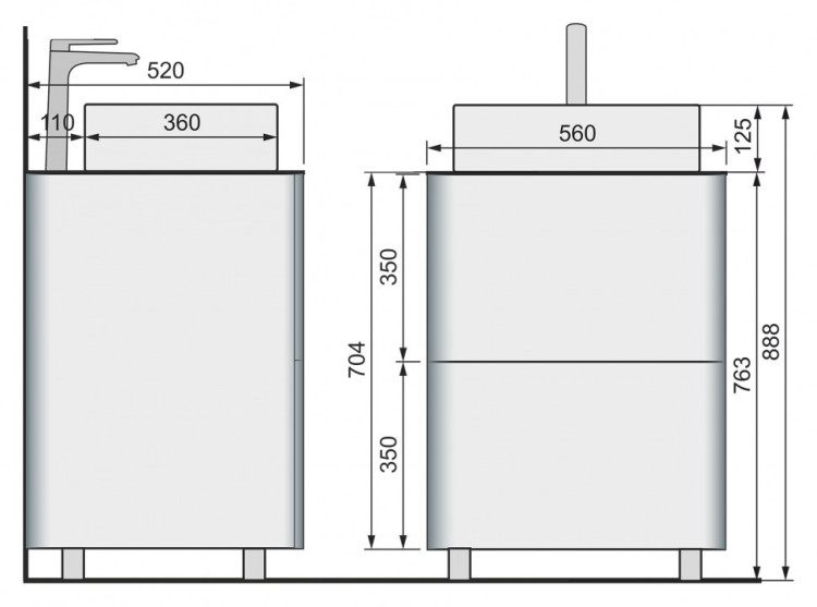 Тумба под раковину Raval Pure 56