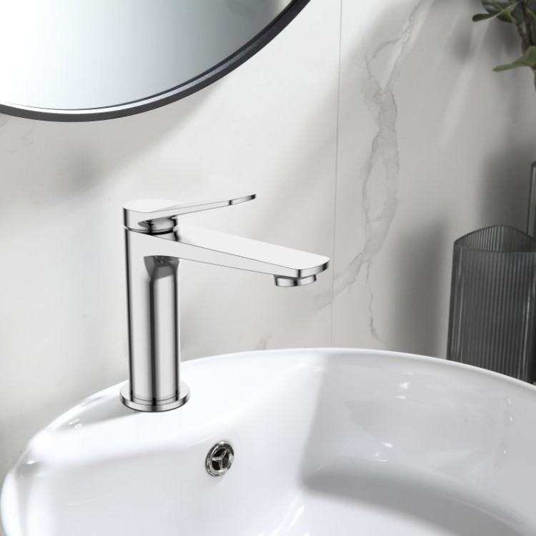 Смеситель для раковины без донного клапана Cezares UNIQUE-LVM-CRM-W0