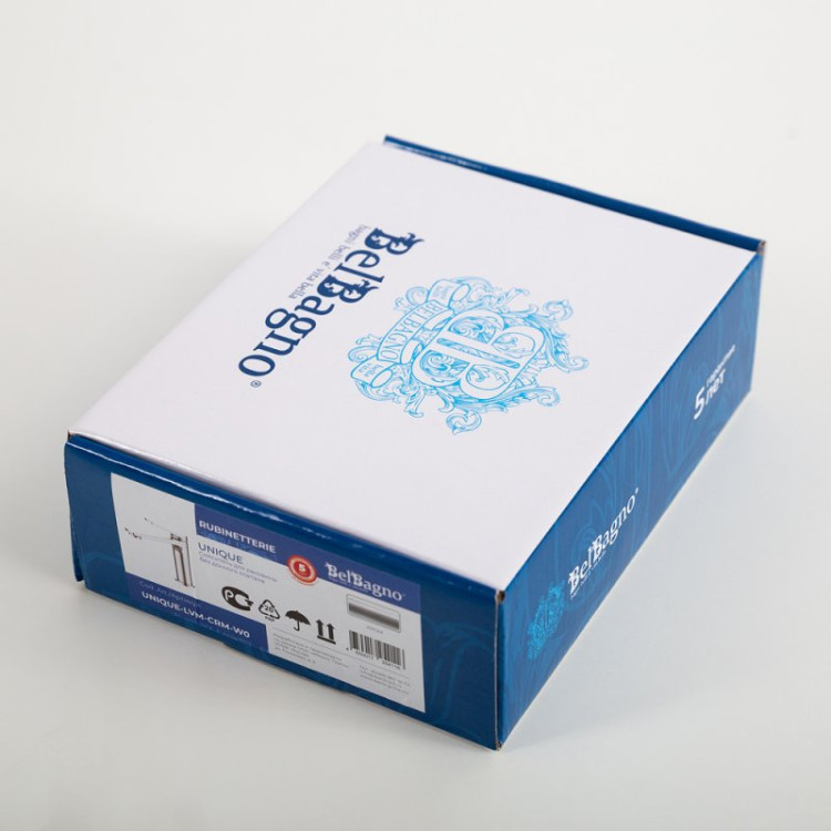 Смеситель для раковины без донного клапана Cezares UNIQUE-LVM-CRM-W0