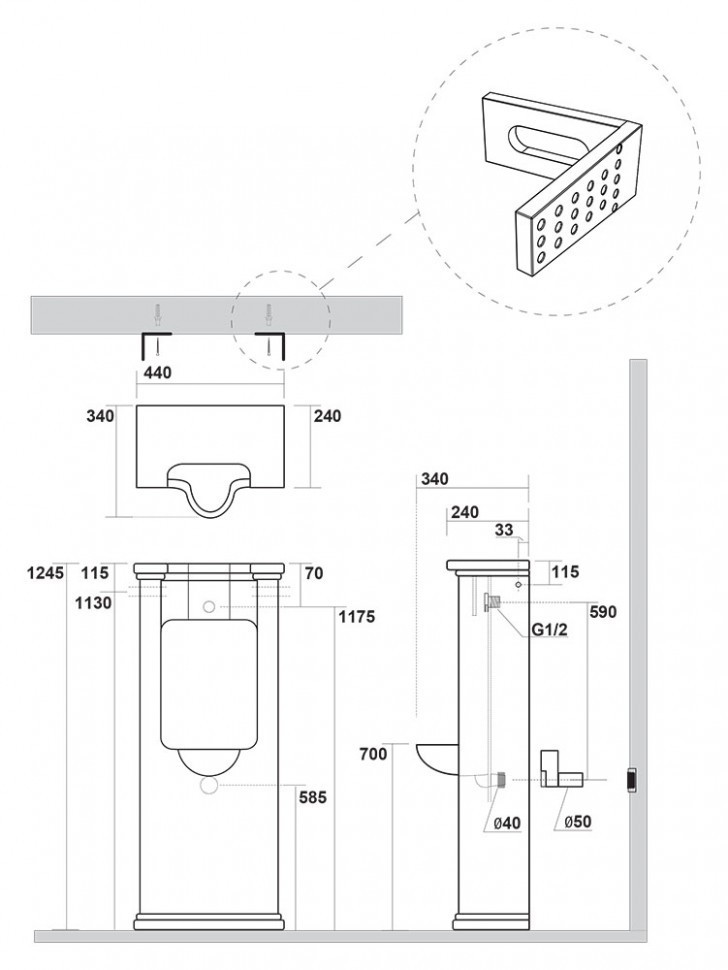 Писсуар Kerasan Waldorf 4131