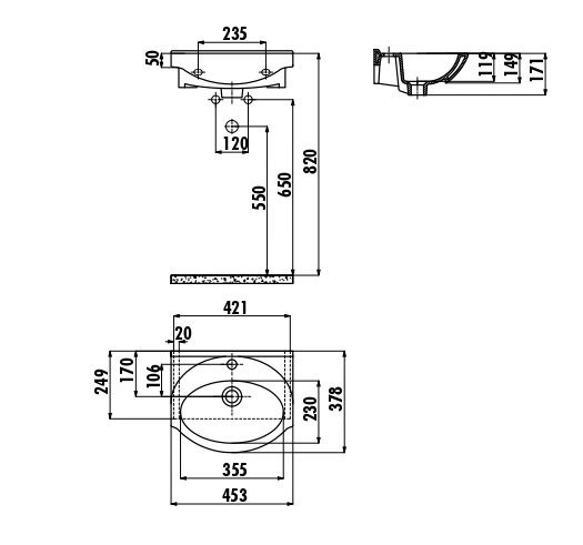 CREAVIT Раковина ET045 мебельная (45 см)