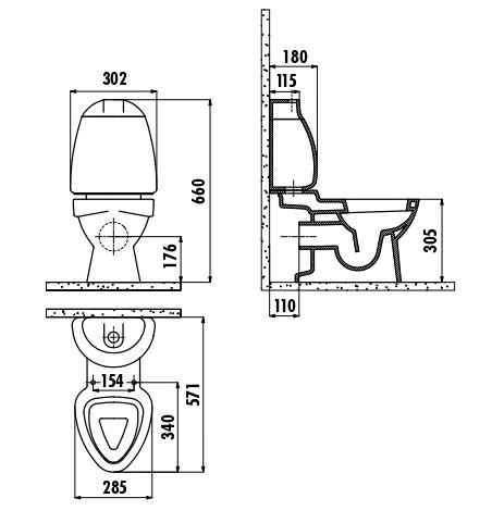 CREAVIT COCUK БЕЗ ДЕКОРА Бачок детский